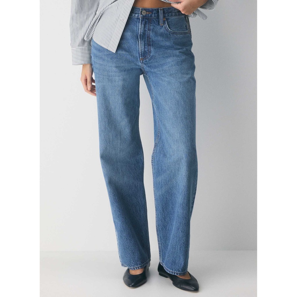 Aritzia Denim Forum The 90s Iggy Lo-Rise Baggy Jean Medium Wash Straight Leg 25